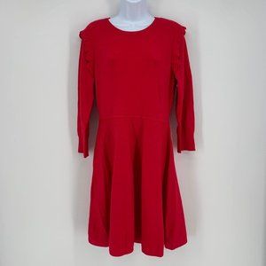 Eliza J Red Long Sleeve Knit Fit & Flare Dress XL